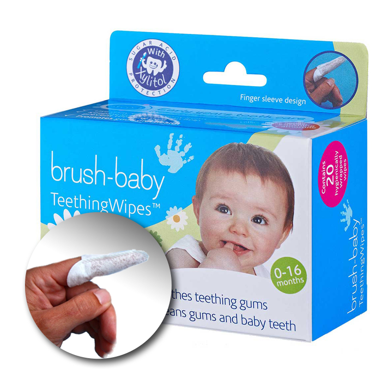 Brush-baby Finger Sleeve Dental Wipes For Newborn Baby (20wipes) | 0-16 months